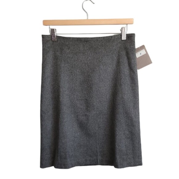 French Connection Brushed Skirt Above Knee Gray Acadamia Preppy Work 8 NWT - Picture 1 of 10